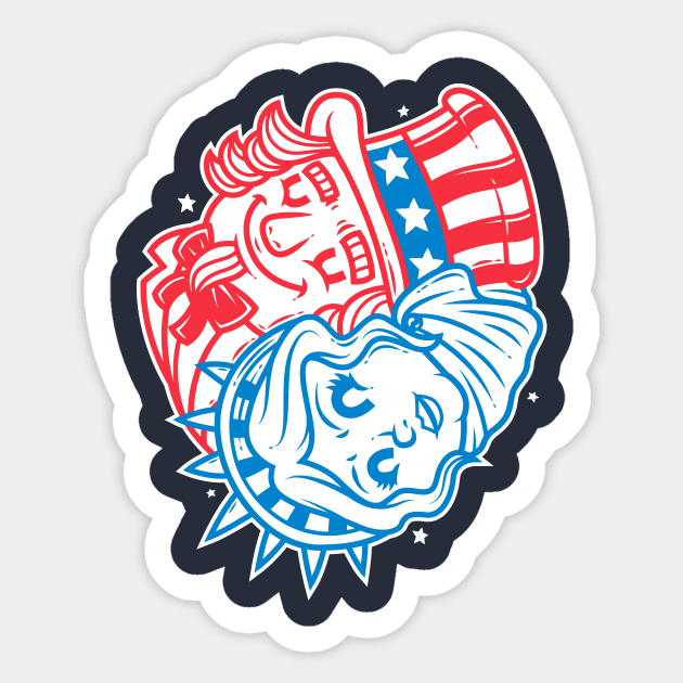 Yin and Yang of America Sticker by krisren28